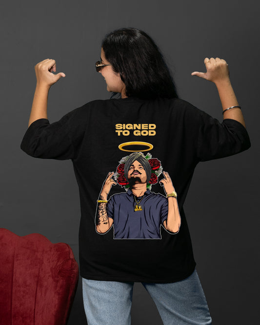 SIGNED TO GOD SIDHU MOOSEWALA OVERSIZED T-SHIRT